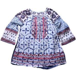 John Mark Size Medium Tie Die Red White Blue Tunic NWT